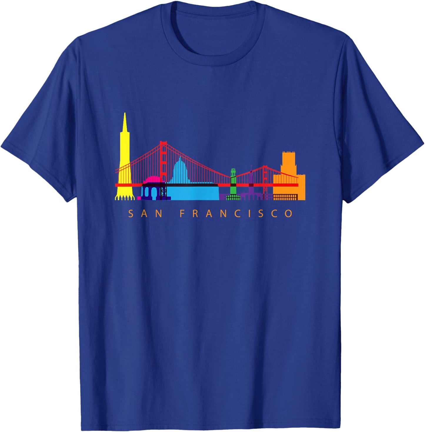 San Francisco, California, USA Skyline Souvenir T-Shirt - T-Shirt | Royal