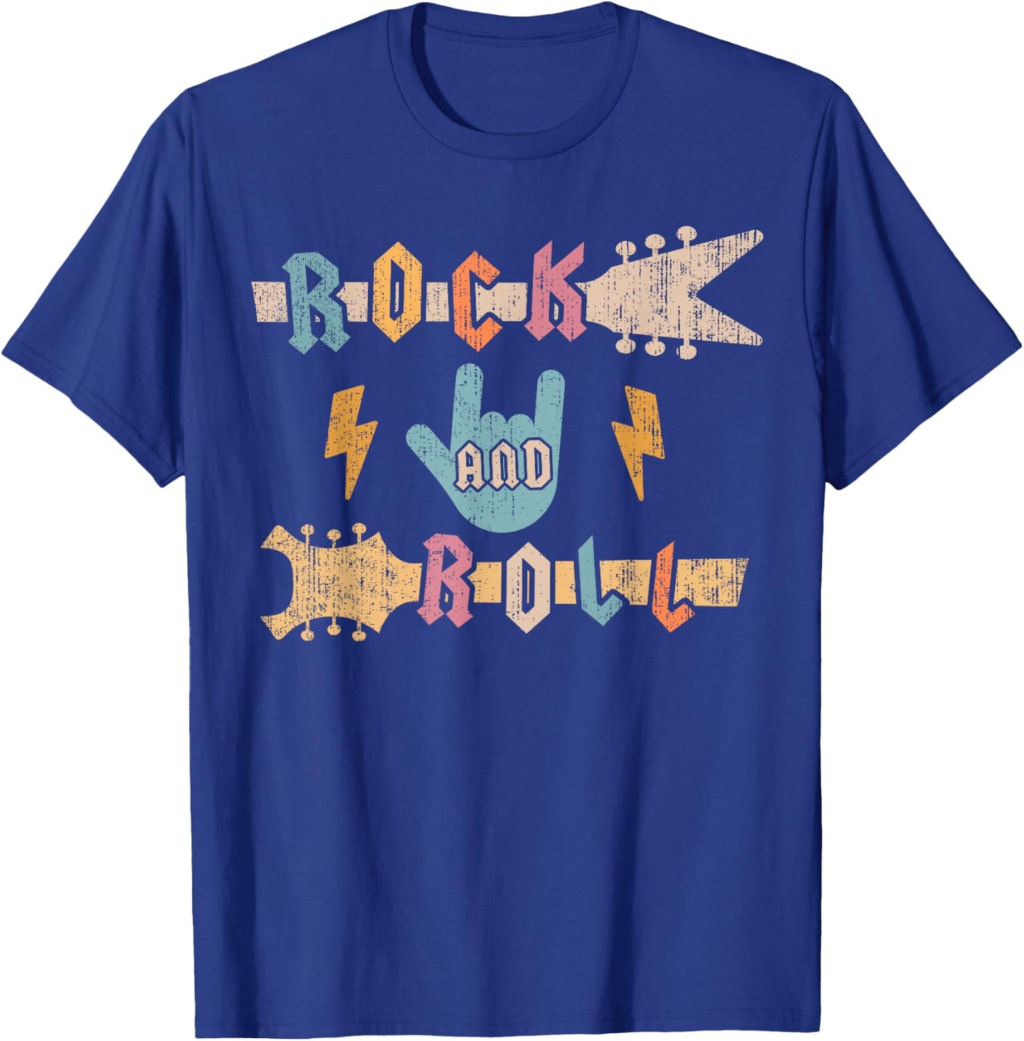 Kids Rock And Roll Vintage Design Concert Band, Rock Music T-Shirt - T-Shirt | Royal