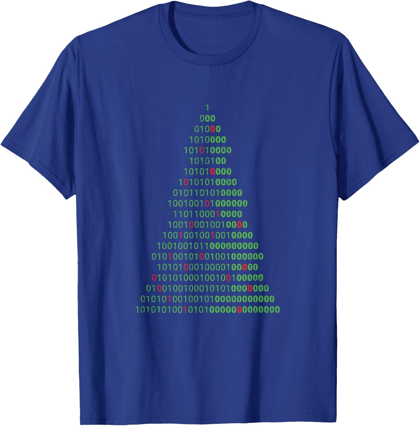 Funny Binary Christmas Tree Computer Programmers and Geek T-Shirt - T-Shirt | Royal