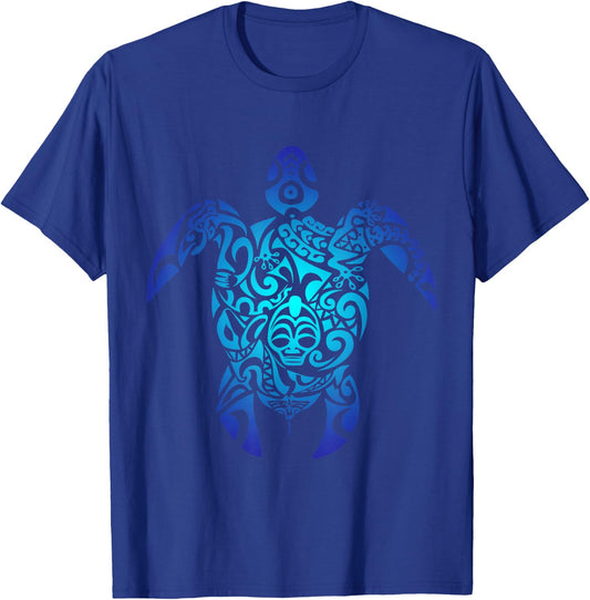 Tribal Sea Turtle Hawaii Islander Polynesian Maori Art T-Shirt - T-Shirt | Royal