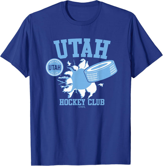 Utah Hockey Club Puck Burst Black Officially Licensed T-Shirt - T-Shirt | Royal