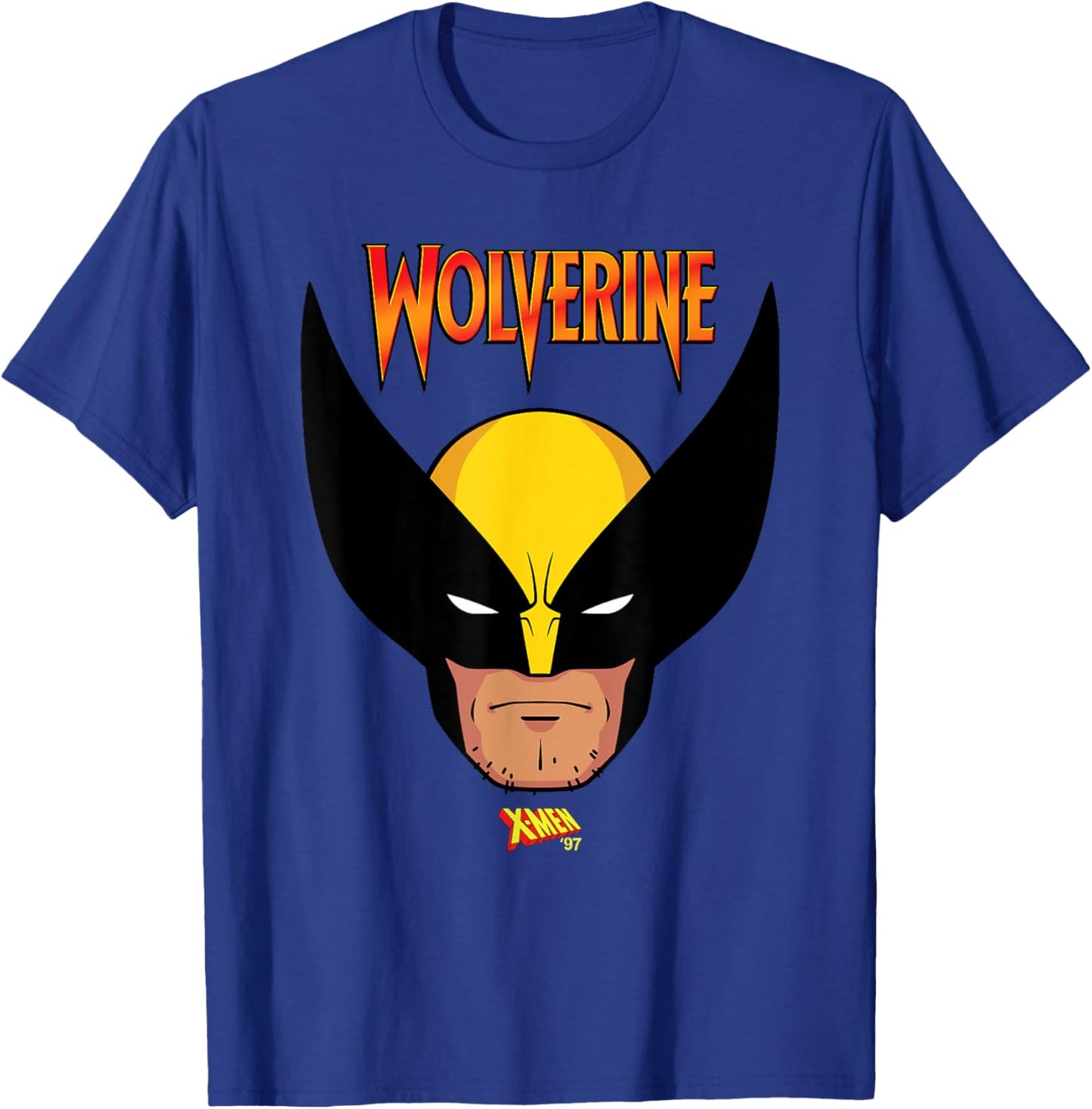 Marvel X-Men '97 Wolverine Logan Mutant Hero Big Face T-Shirt - T-Shirt | Royal
