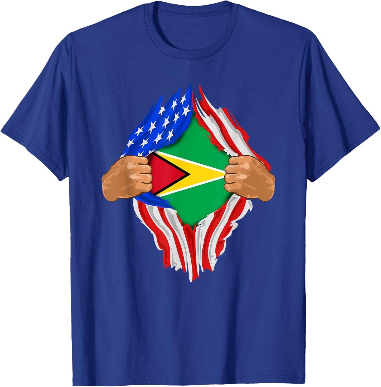 Guyanese Blood Inside Me | Guyana Flag Gift T-Shirt - T-Shirt | Royal