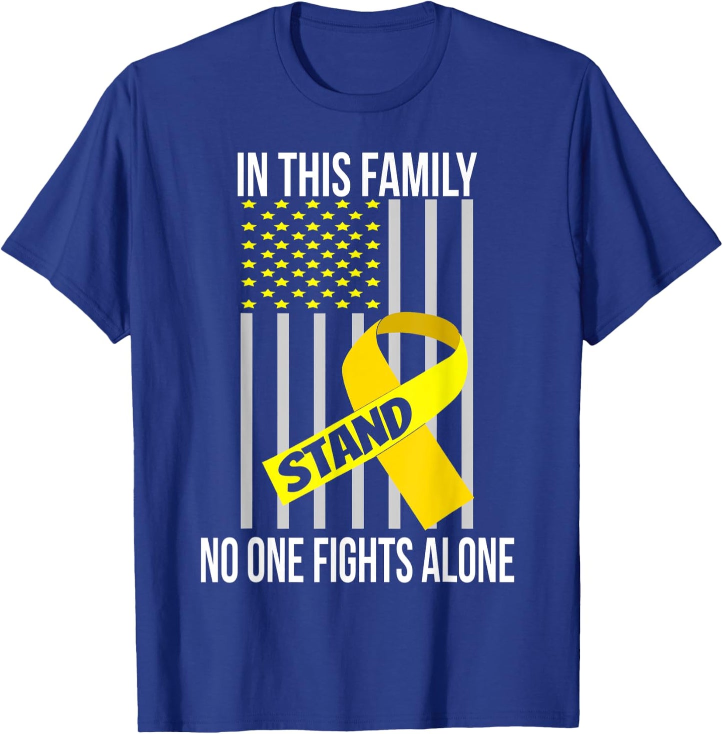 USA Flag Spina Bifida Ribbon Spina Bifida Awareness T-Shirt - T-Shirt | Royal