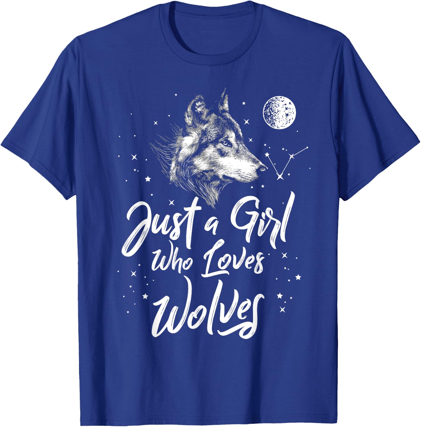 Just A Girl Who Loves Wolves Shirt Wolf Shirt Women Girls T-Shirt - T-Shirt | Royal
