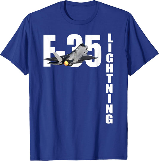 F-35 Lightning 2 F35 Fighter Plane T-Shirt - T-Shirt | Royal