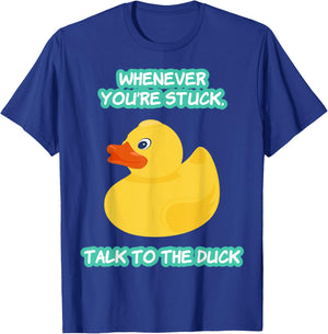 Funny Programmer Talk To The Duck T-Shirt - T-Shirt | Royal