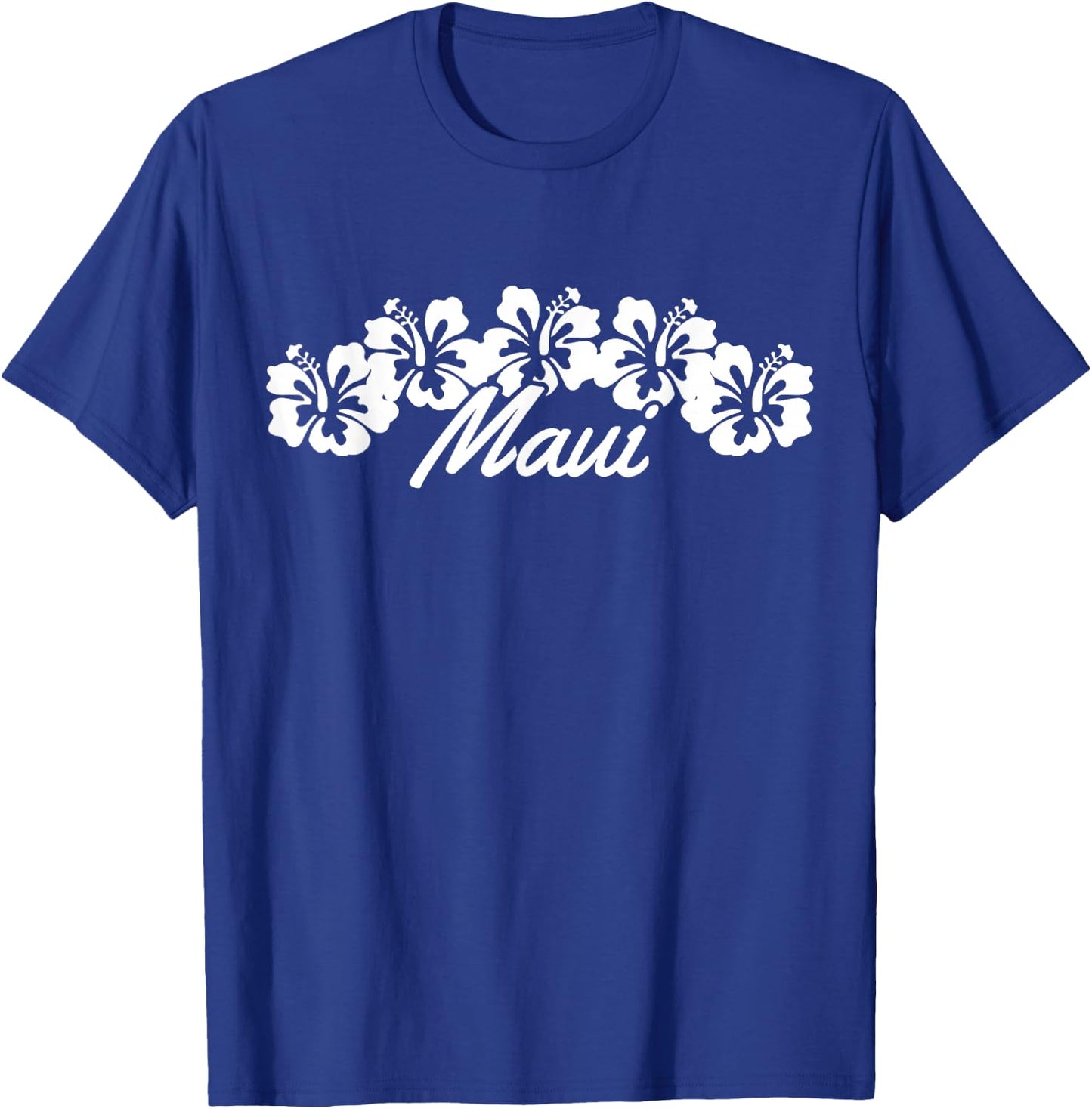 Maui Hawaii Hibiscus Flowers Hawaiian Islands Surfer Gift T-Shirt - T-Shirt | Royal