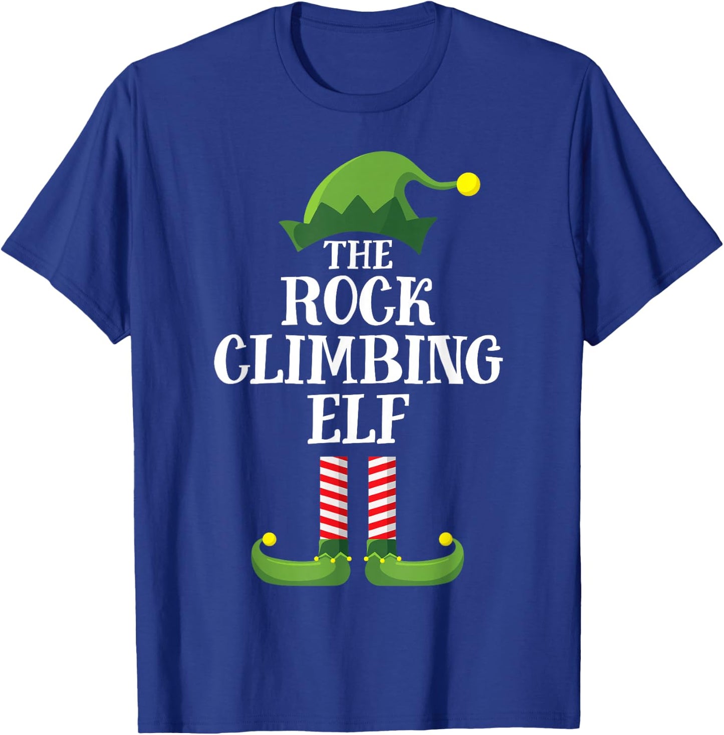 Rock Climbing Elf Matching Family Group Christmas Pyjamas T-Shirt - T-Shirt | Royal