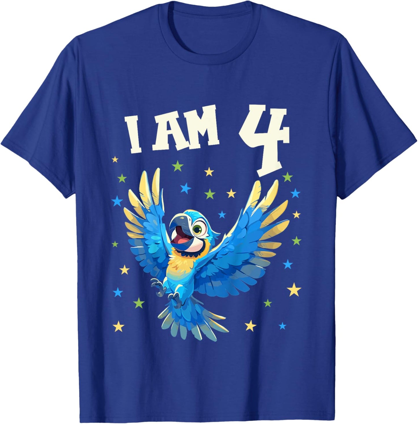 Kids 4 Years old 4 birthday Macaws Boy Girl Macaw T-Shirt - T-Shirt | Royal