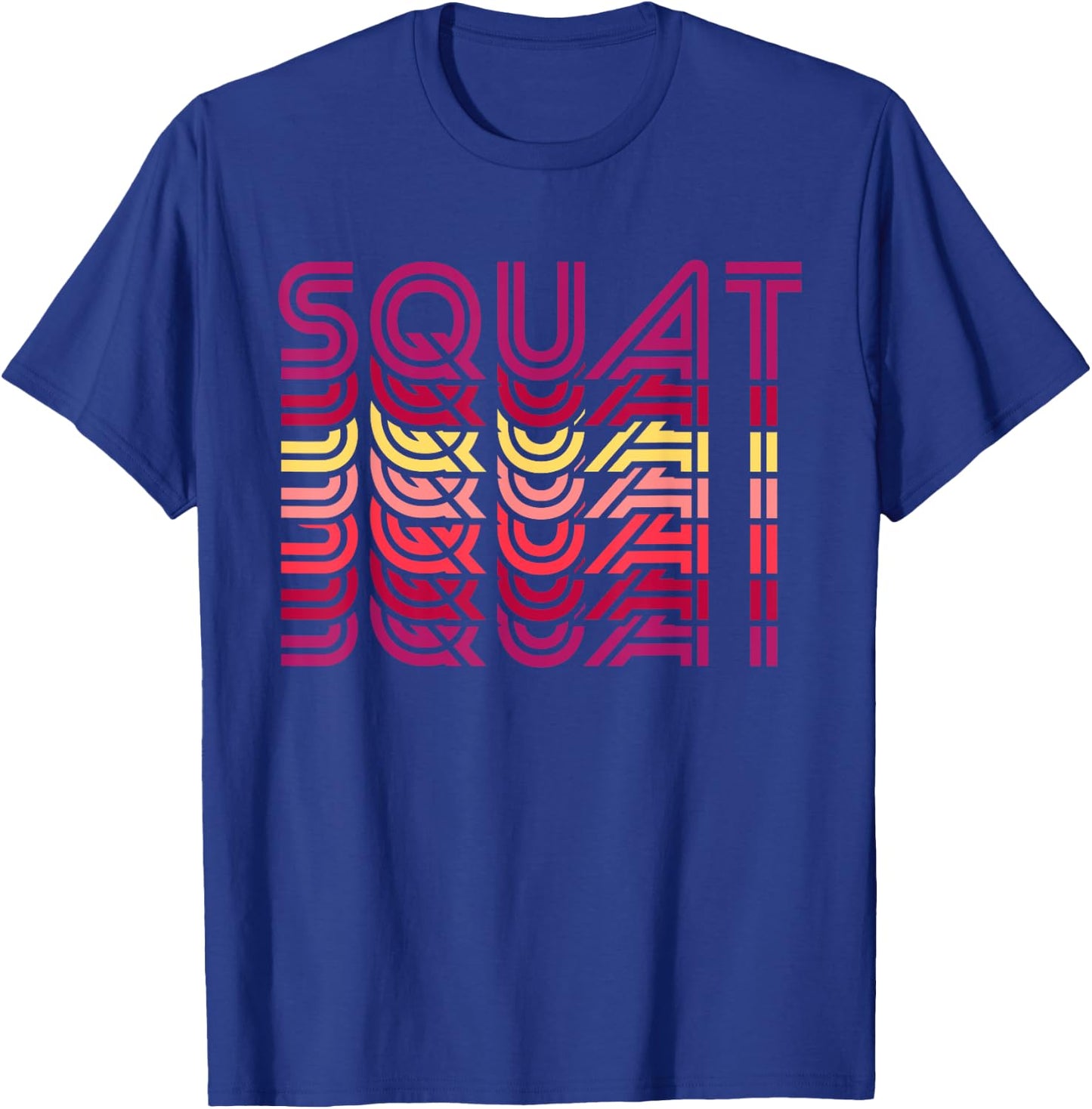 Squat Retro Vintage Funny Fitness Workout Gym Exercise T-Shirt - T-Shirt | Royal