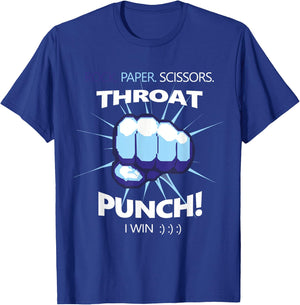 Rock Paper Scissors Throat Punch - I Win Cool Funny T-Shirt - T-Shirt | Royal