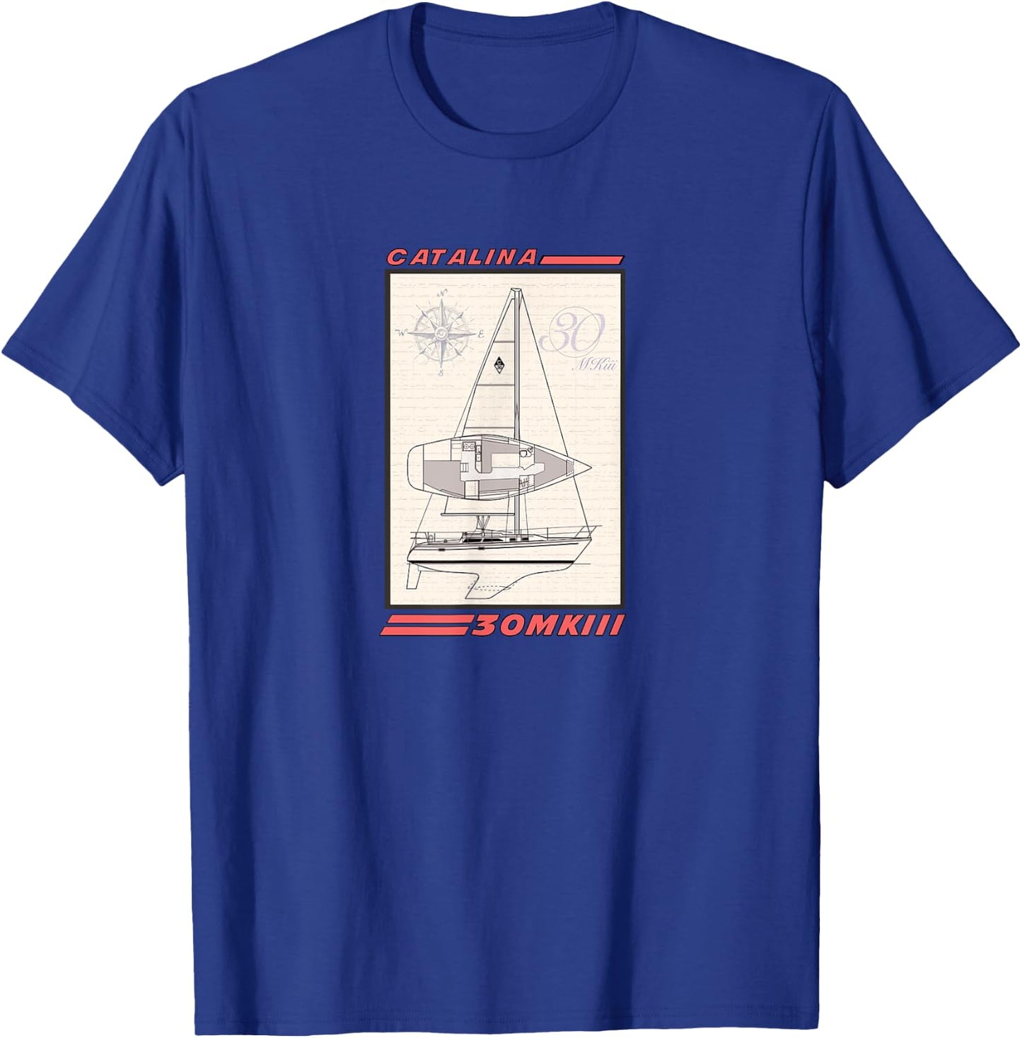 Catalina 30 MKII Sailboat T-Shirt - T-Shirt | Royal