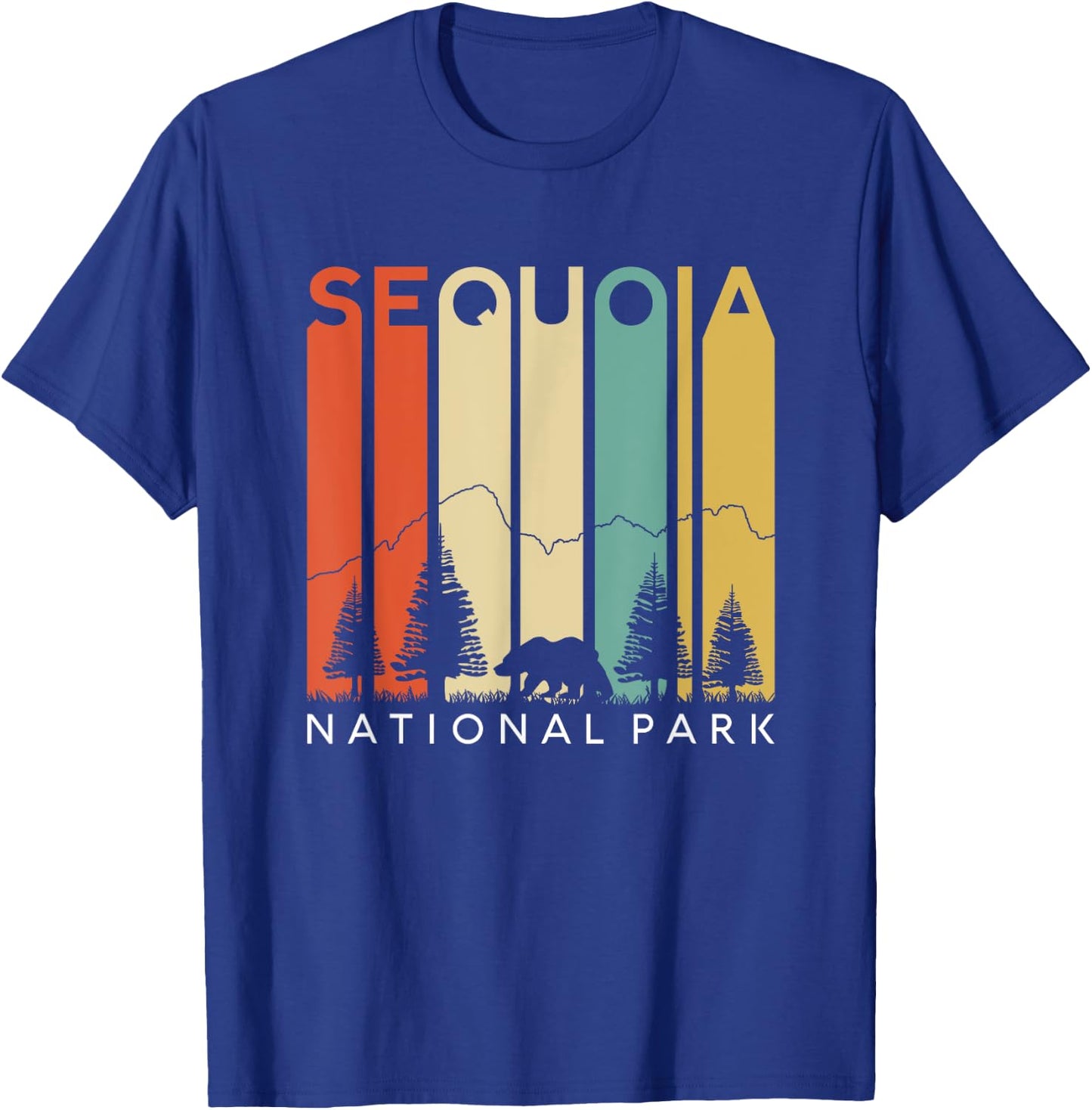 Sequoia National Forest Retro Camping California Kern River T-Shirt - T-Shirt | Royal