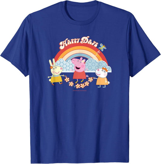 Peppa Pig Happy Days Vintage Rainbow Playful Friends T-Shirt - T-Shirt | Royal