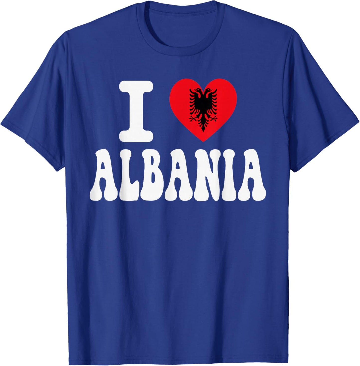 I Love Albania Heart Flag Retro Travel Souvenir T-Shirt - T-Shirt | Royal