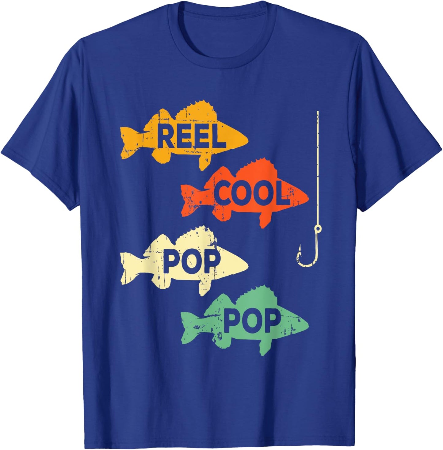 Reel Cool Pop Pop Fishing Pun Cool Poppop Walleye Fish Gift T-Shirt - T-Shirt | Royal