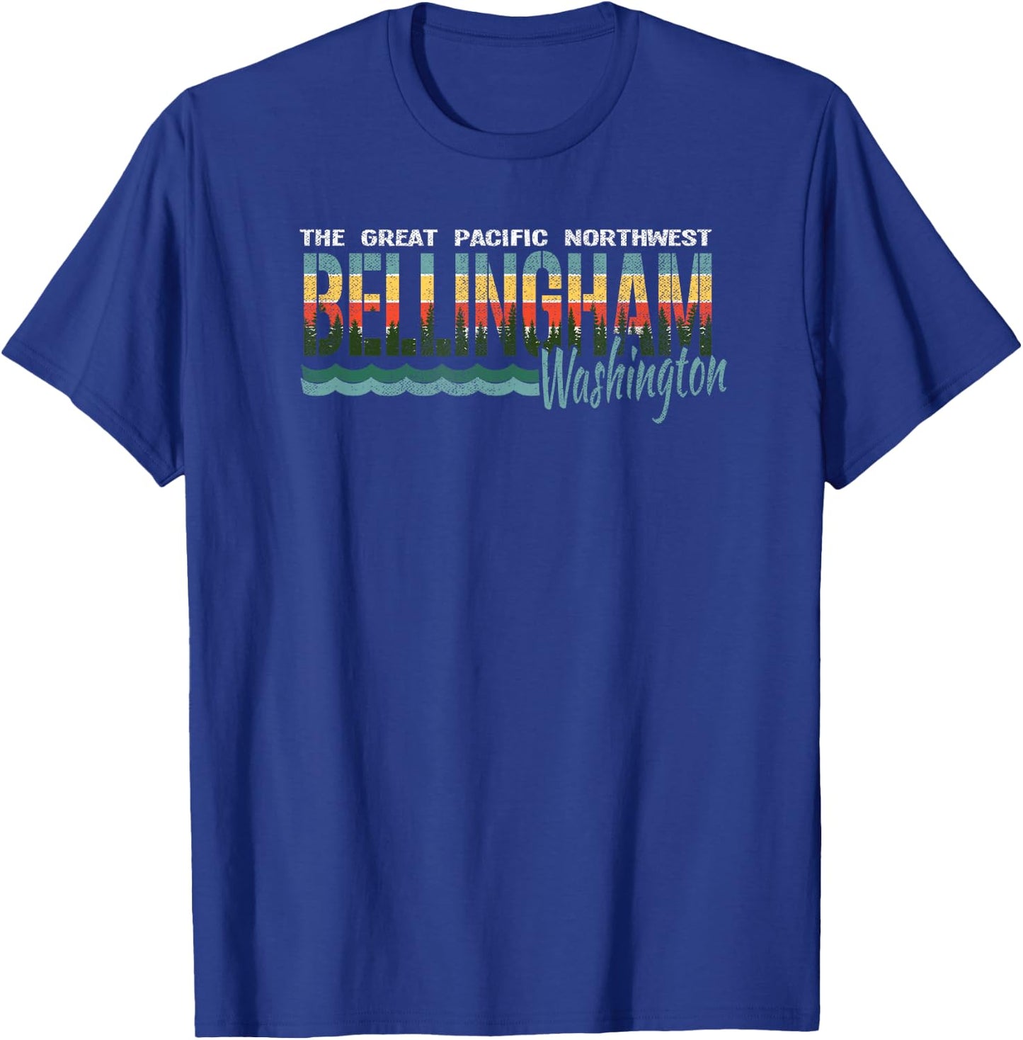 Distressed Retro Bellingham WA Pacific Northwest Shirt PNW T-Shirt - T-Shirt | Royal