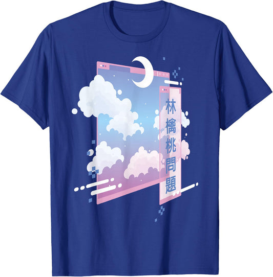 80s Retro Vaporwave Pastel Goth Soft Grunge Kawaii Moon T-Shirt - T-Shirt | Royal