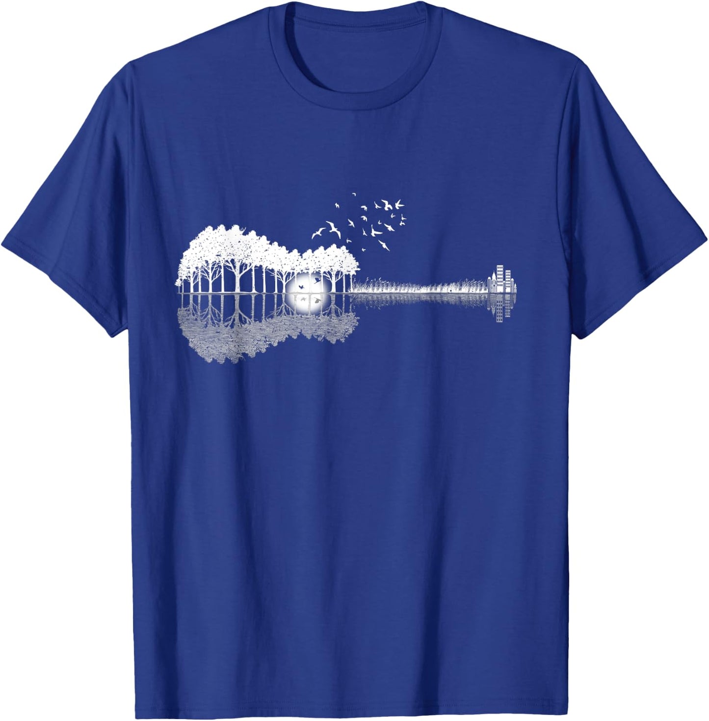 Guitar Lake Shadow Love Guitar Musician T-Shirt - T-Shirt | Royal
