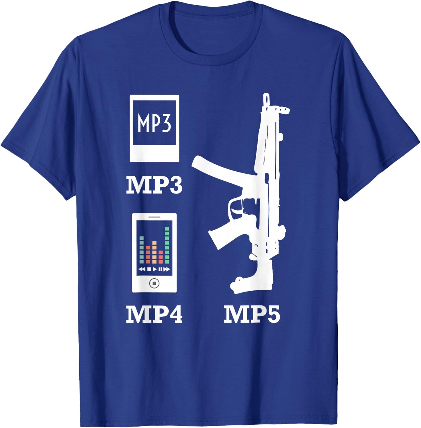 MP3 MP4 MP5 Vintage 2nd Amendment American Music T Shirt T-Shirt - T-Shirt | Royal