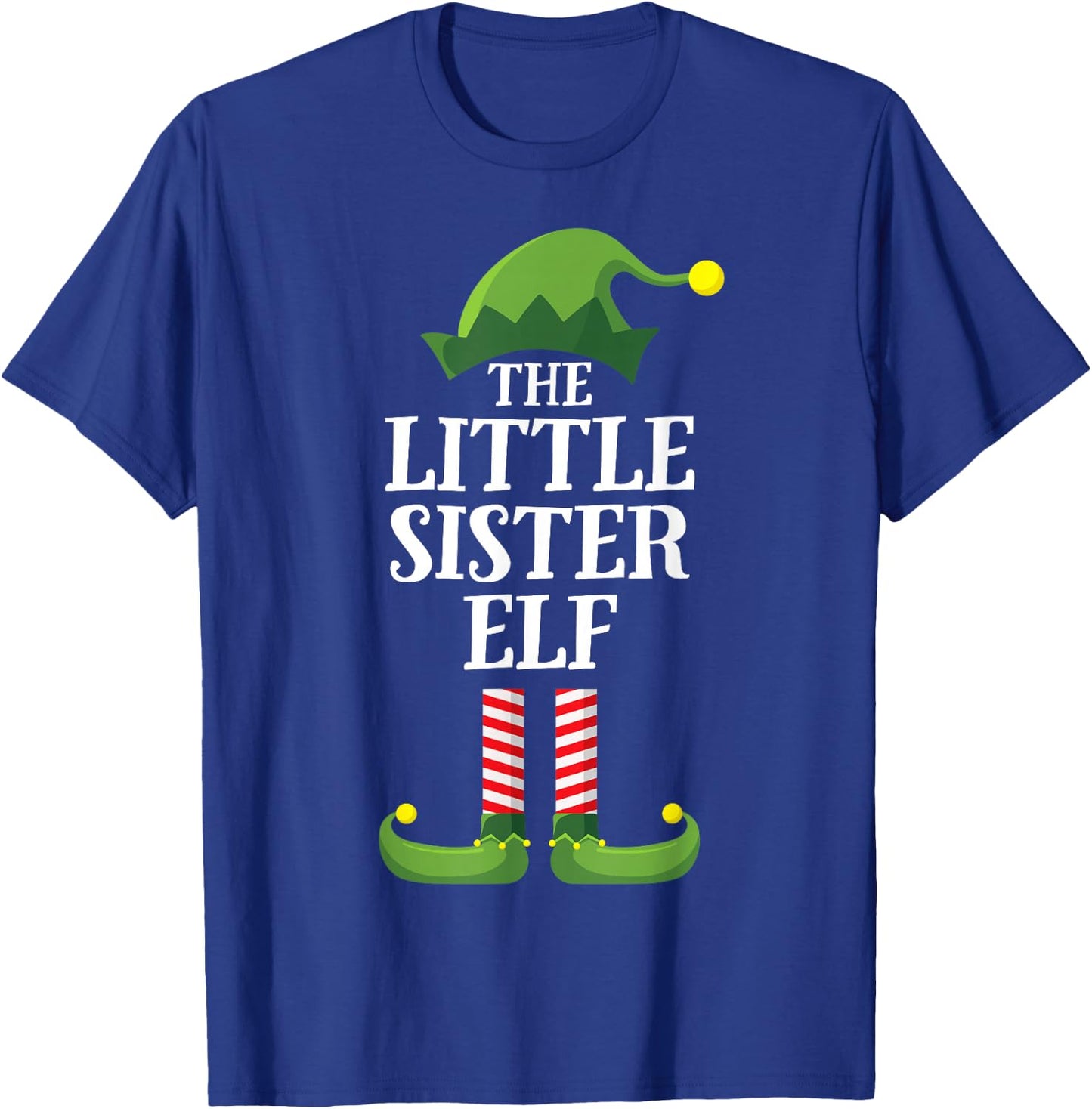 Little Sister Elf Matching Family Group Christmas Girls T-Shirt - T-Shirt | Royal