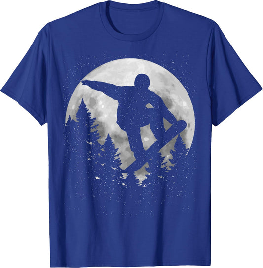 Snowboard Moon Snowboarding Winter Sports Snowboarder Gift T-Shirt - T-Shirt | Royal