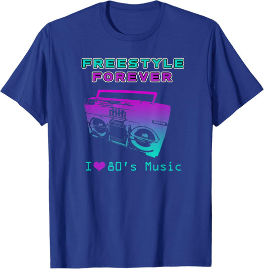 80's Freestyle Music I Love The Eighties T-Shirt - T-Shirt | Royal