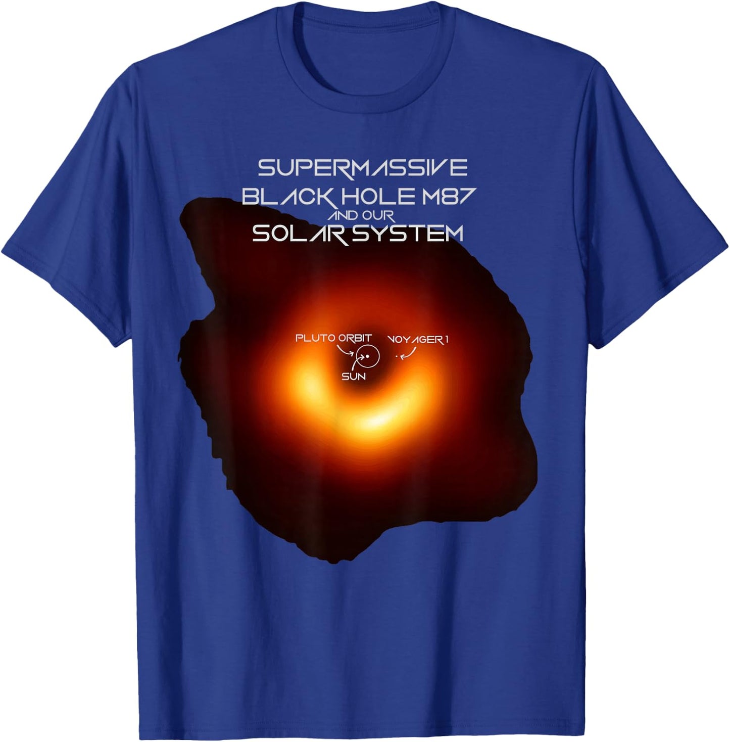 Black Hole M87 Comparison With our Solar System T-Shirt - T-Shirt | Royal