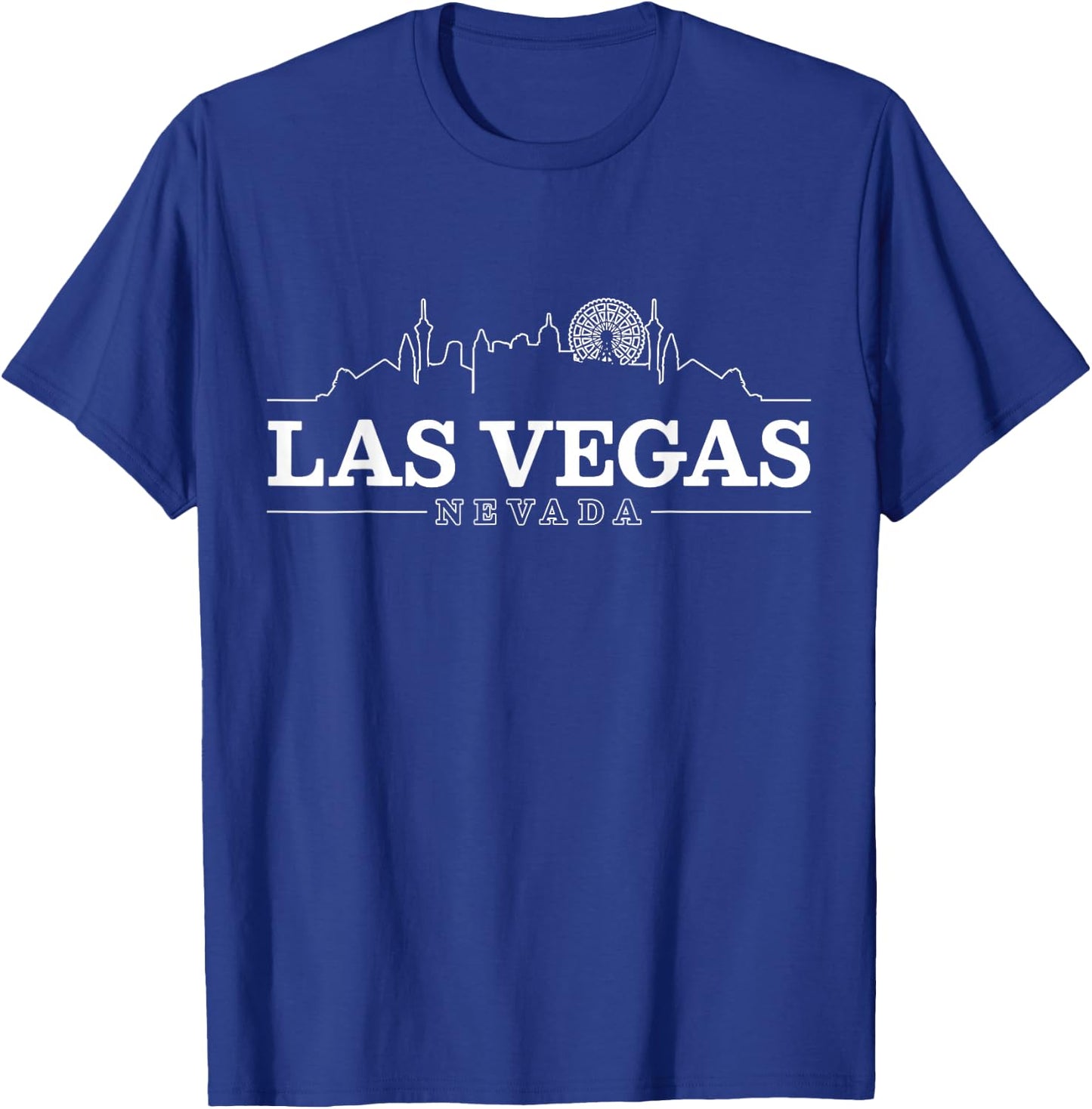 Las Vegas Skyline - Vintage Nevada Souvenir Gift T-Shirt - T-Shirt | Royal