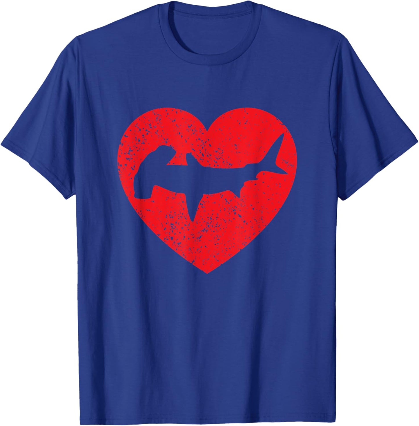 I Love Sharks Shirt Hammerhead Shark Valentine's Day Heart T-Shirt - T-Shirt | Royal