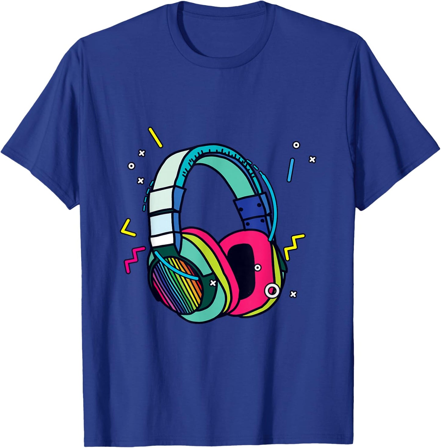 Music Sound Headphones DJ Funny Gift Disk Jockey T-Shirt - T-Shirt | Royal