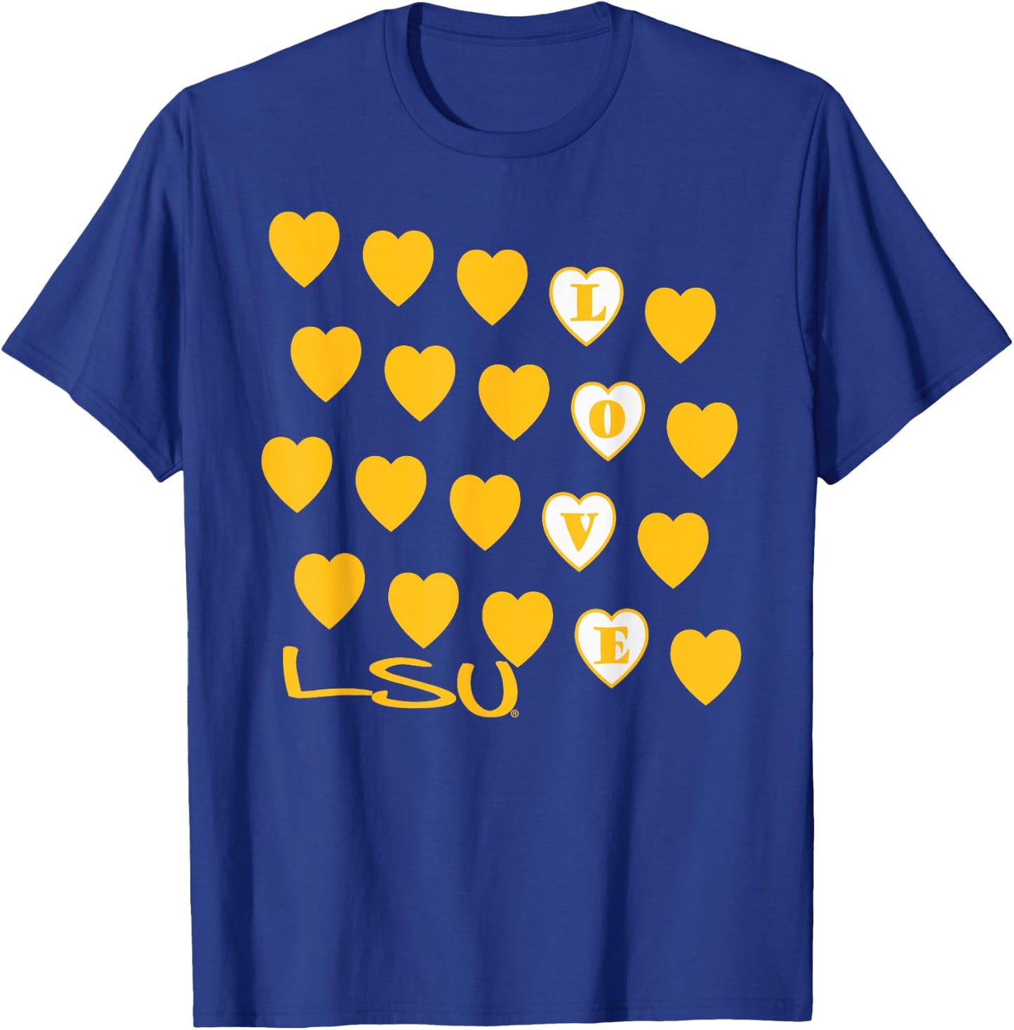 LSU Tigers Valentine Love Purple Officially Licensed T-Shirt - T-Shirt | Royal