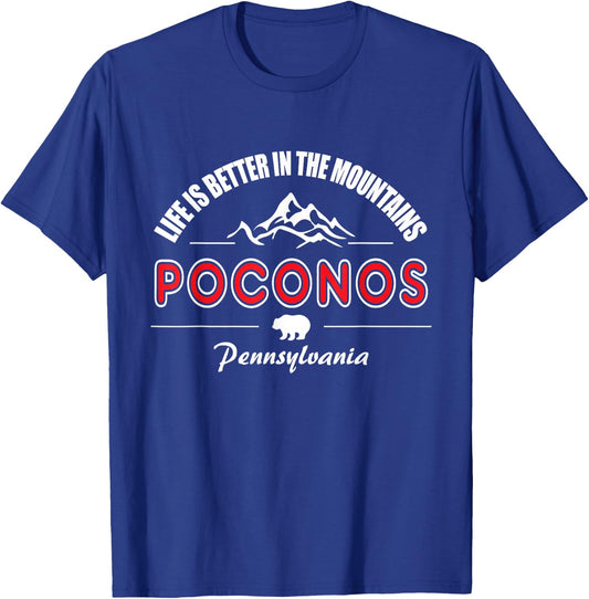 POCONO MOUNTAINS , Pennsylvania souvenir , gift T-Shirt - T-Shirt | Royal