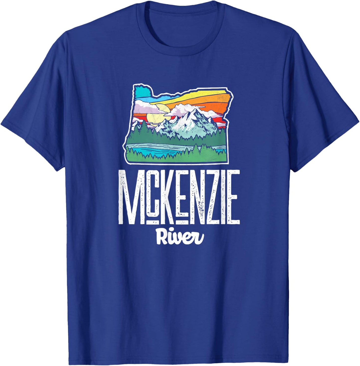 McKenzie River Vintage Oregon Nature & Outdoors Retro T-Shirt - T-Shirt | Royal