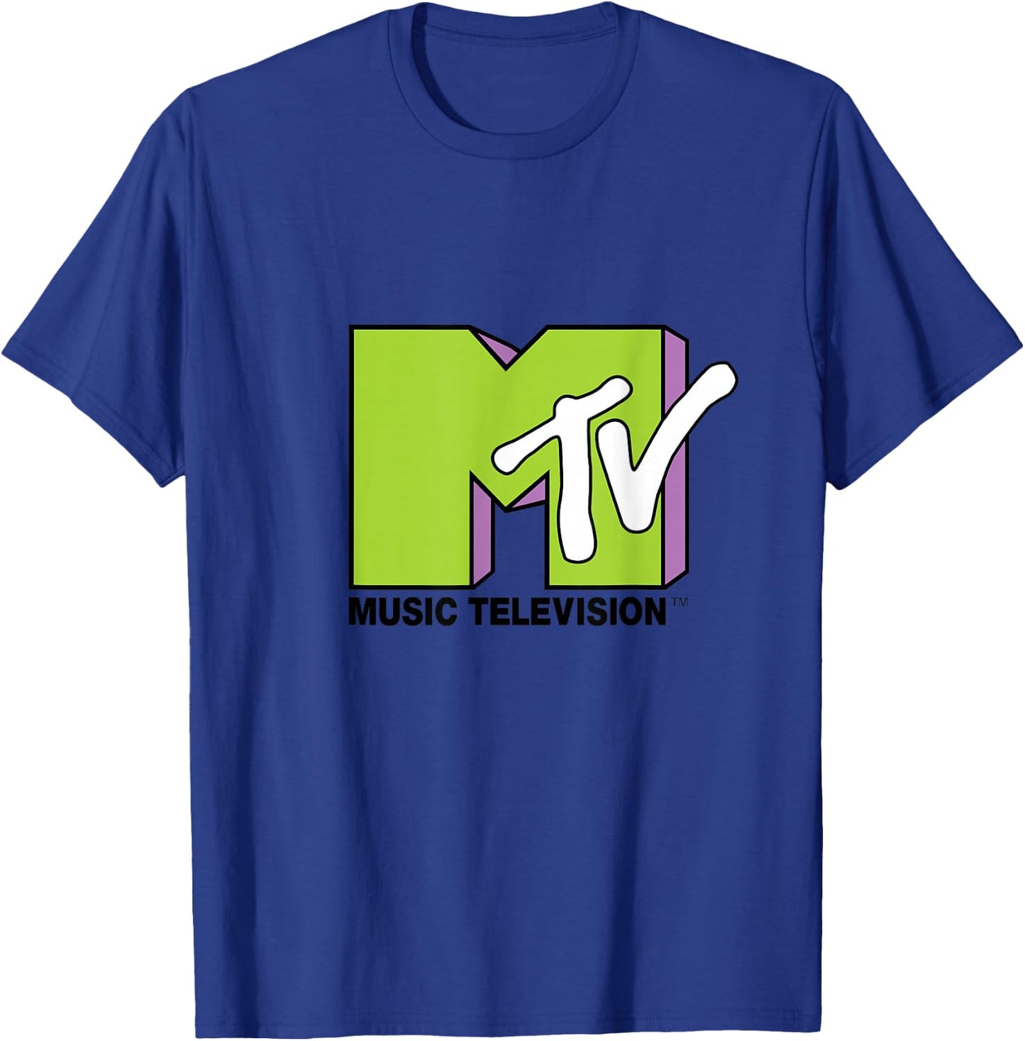 Lime Green and Purple MTV Logo Fill Treatment Small T-Shirt - T-Shirt | Royal