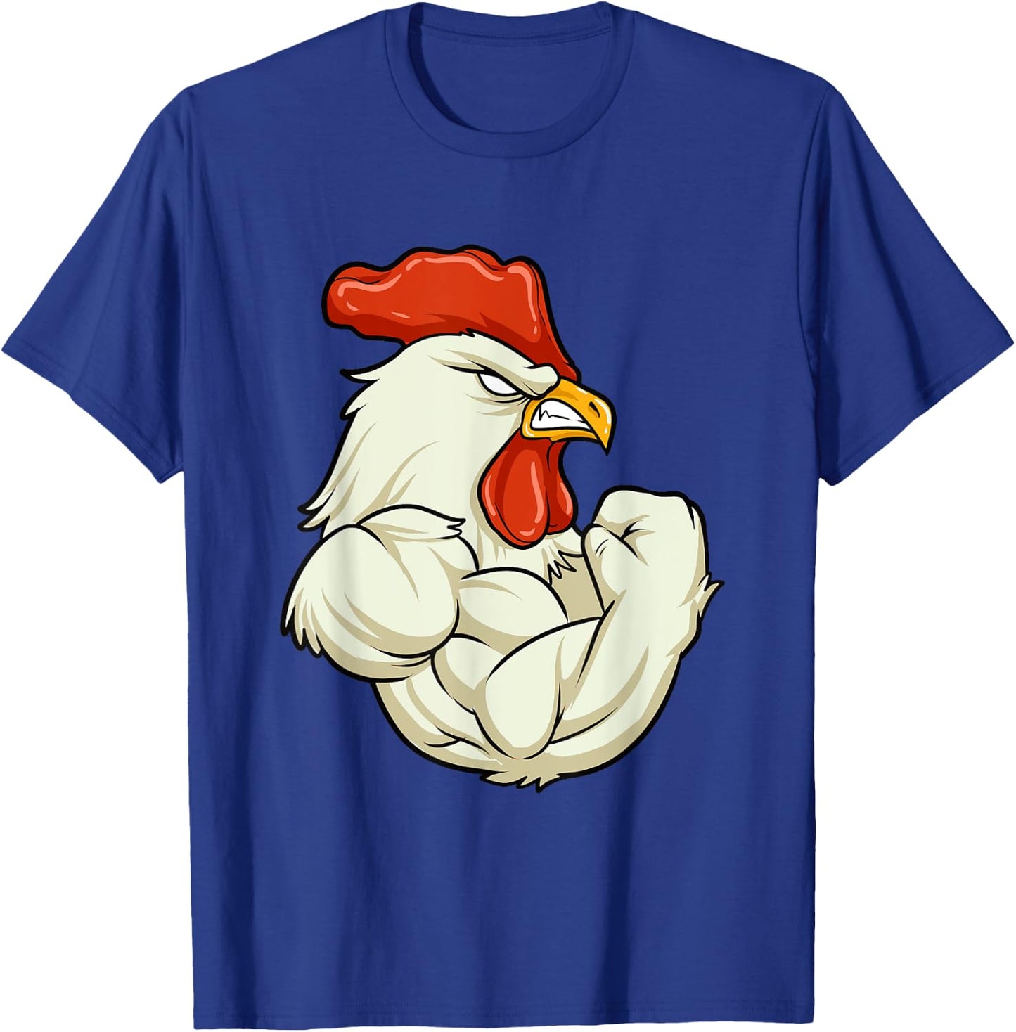 Rooster At The Gym - Muscle Fitness Training Bodybuilder T-Shirt - T-Shirt | Royal