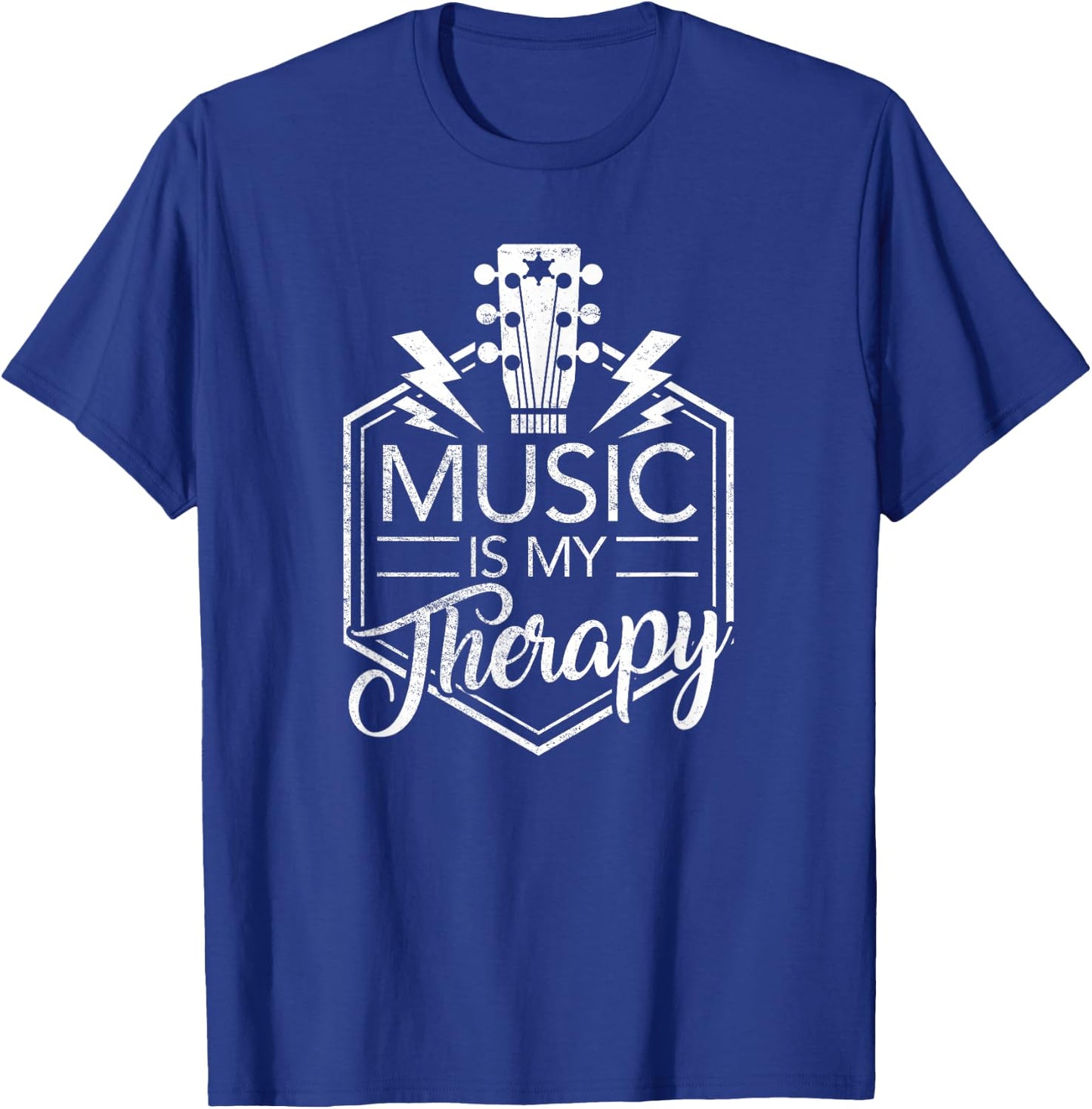Music is My Therapy - Guitar Rock Music Gift T-Shirt - T-Shirt | Royal
