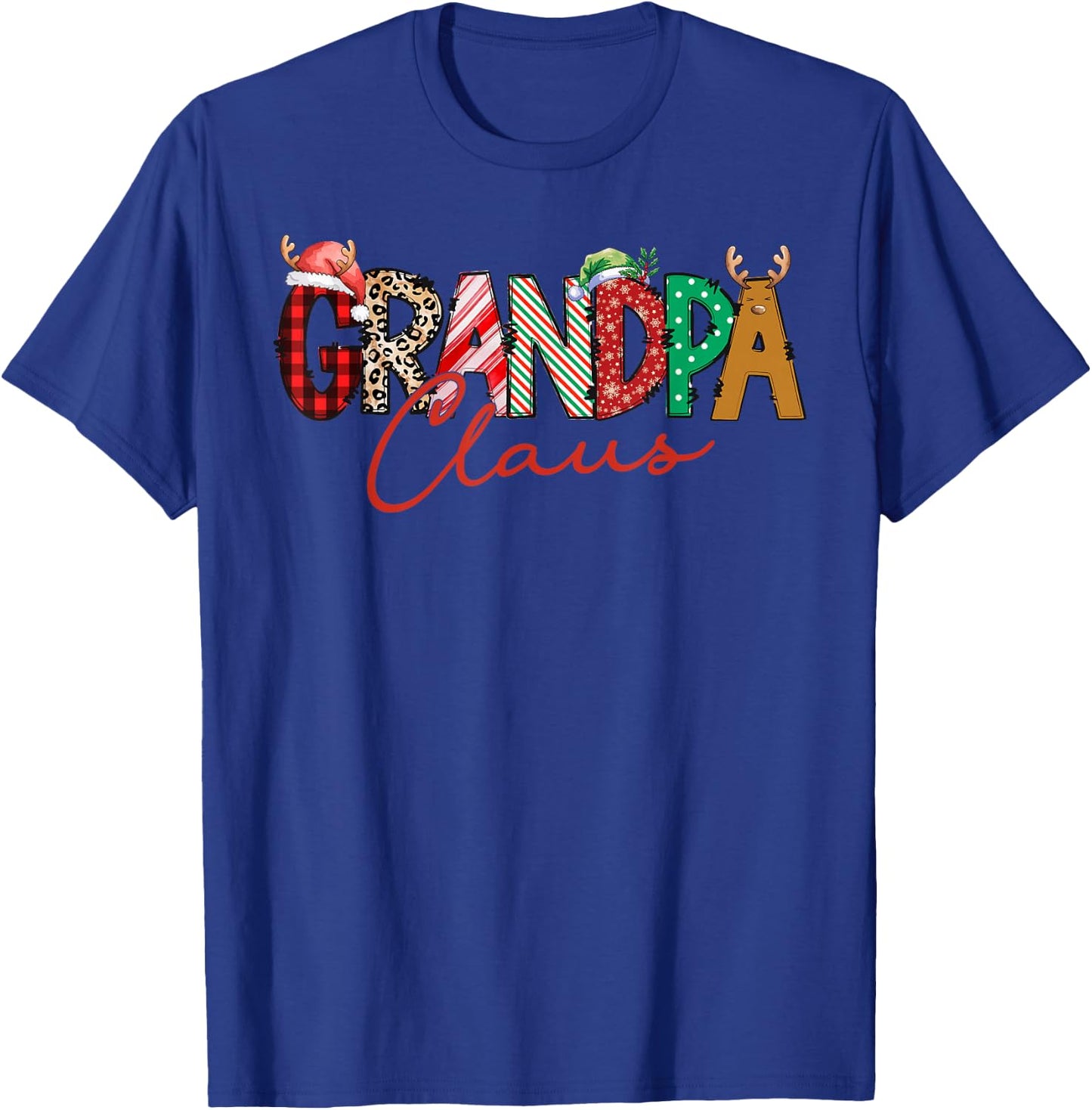 Christmas Grandpa Coquette Bow Grandpa Claus Christmas Tree T-Shirt - T-Shirt | Royal