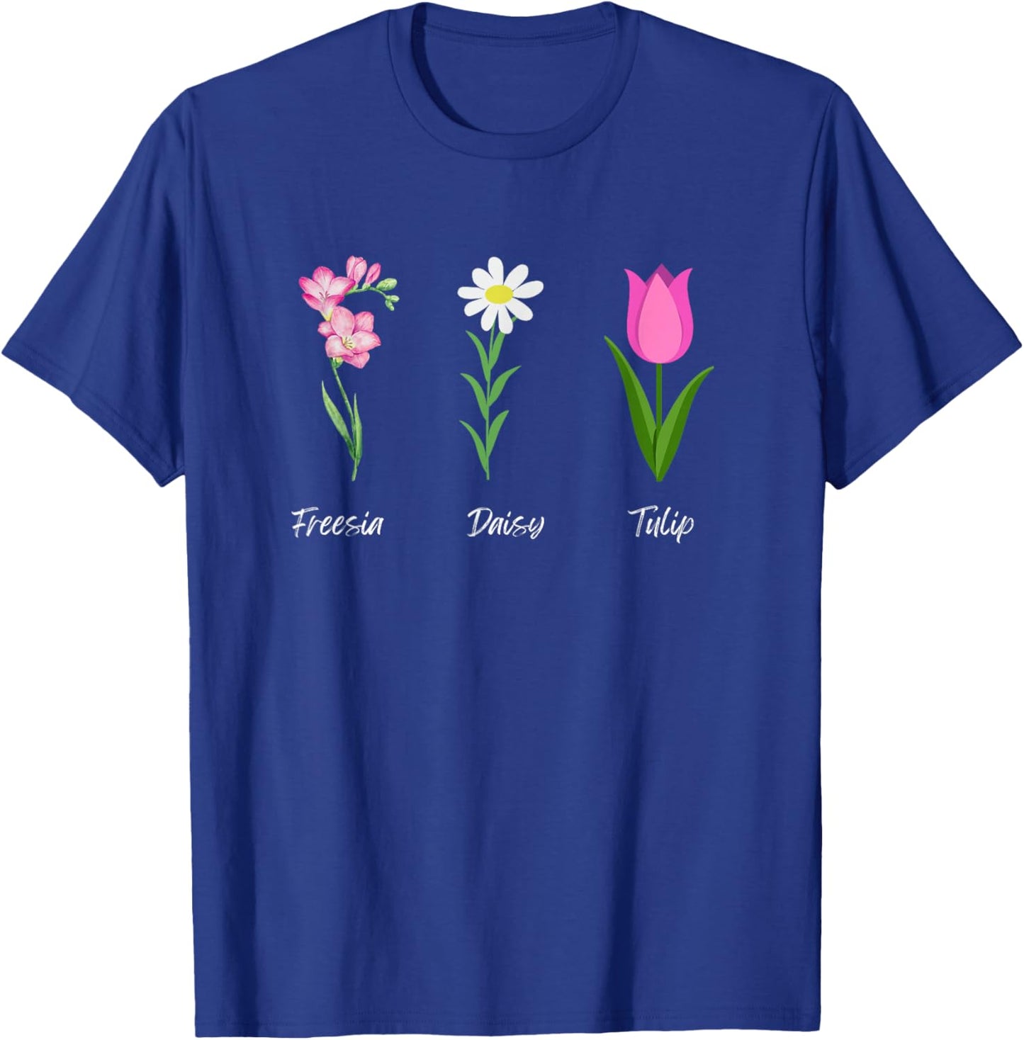 Subtle Anti Trump Flower Freesia Daisy Tulip T-Shirt - T-Shirt | Royal