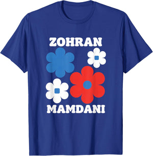 Zohran Mamdani Progressive Political Supporter Floral Design T-Shirt - T-Shirt | Royal
