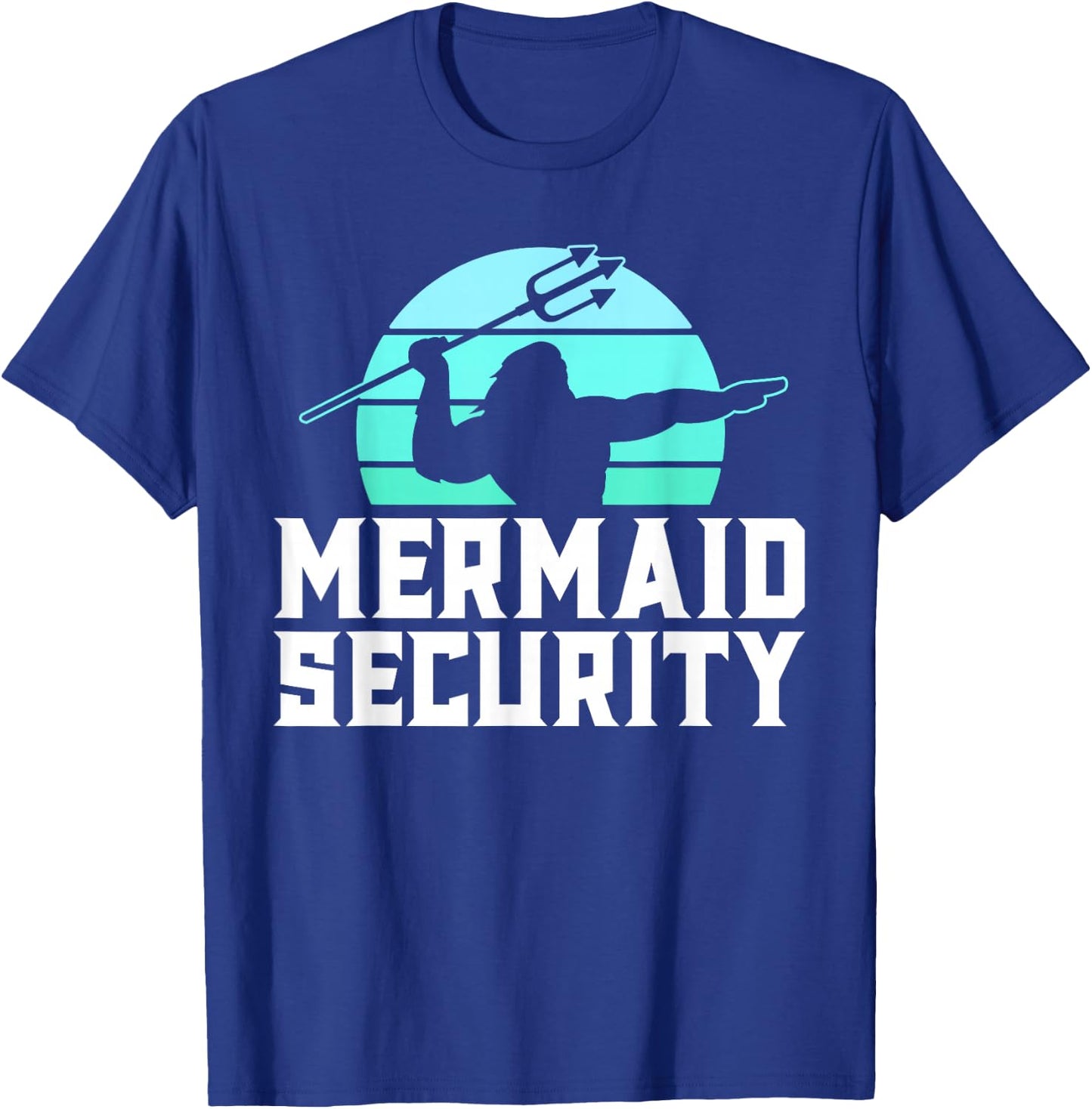 Mermaid Security Vintage Water Polo Shirts Men Swim Gift T-Shirt - T-Shirt | Royal