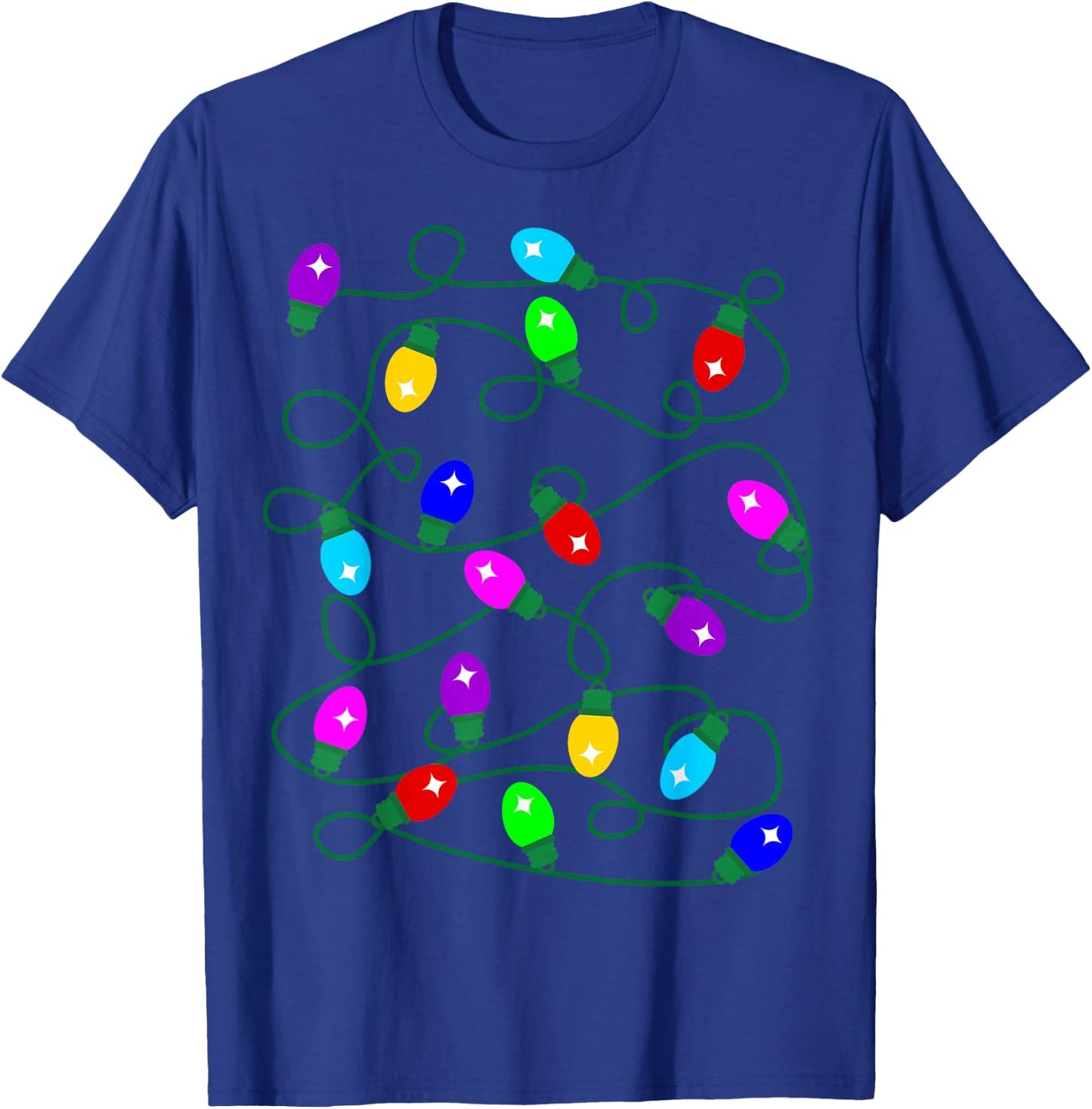 My Favorite Color is Christmas Lights Funny Pajama Xmas T-Shirt - T-Shirt | Royal