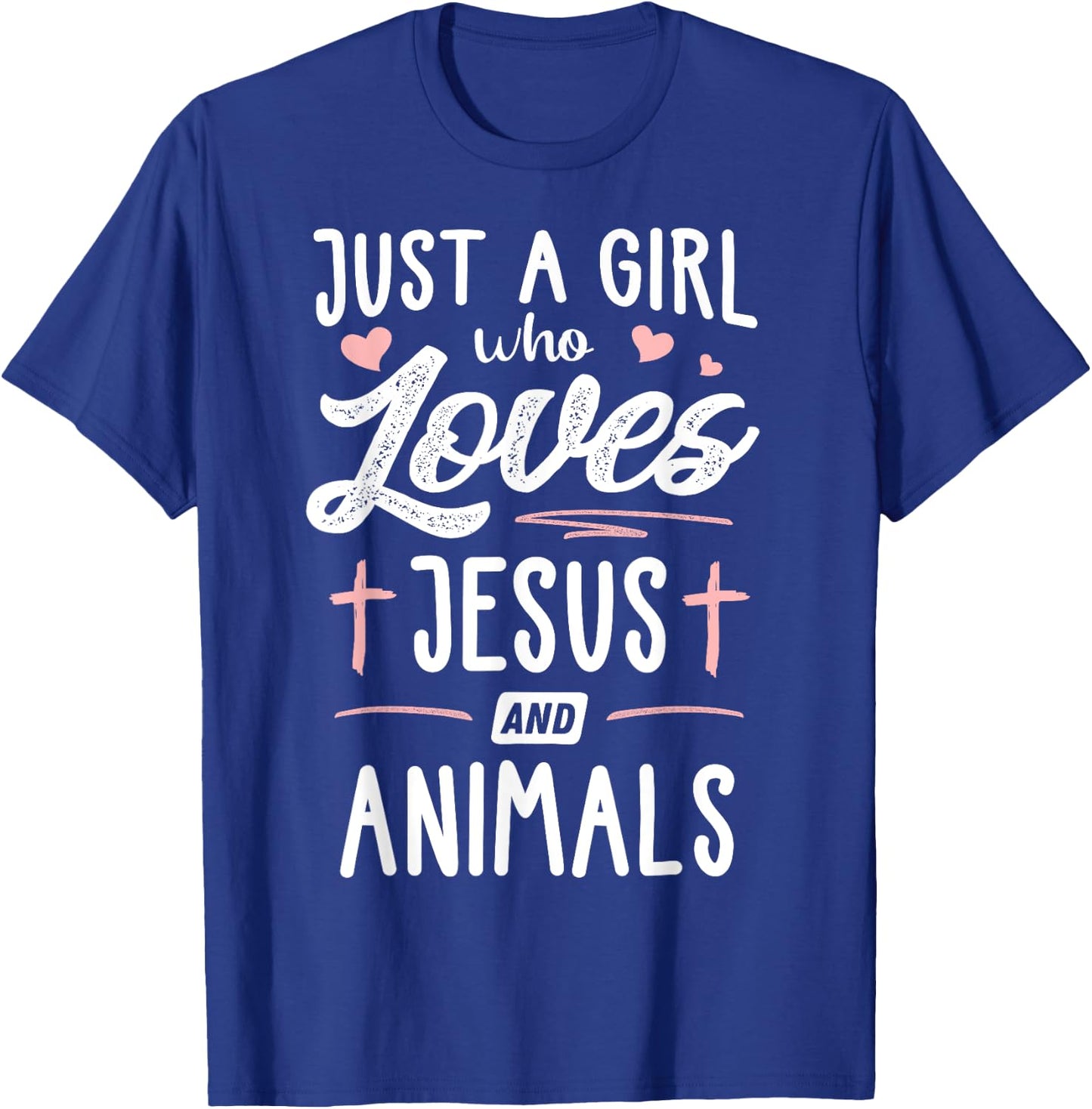 Just A Girl Who Loves Jesus And Animals Gift Women T-Shirt - T-Shirt | Royal