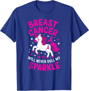 Support Breast Cancer Awareness Sparkle T-Shirt - T-Shirt | Royal