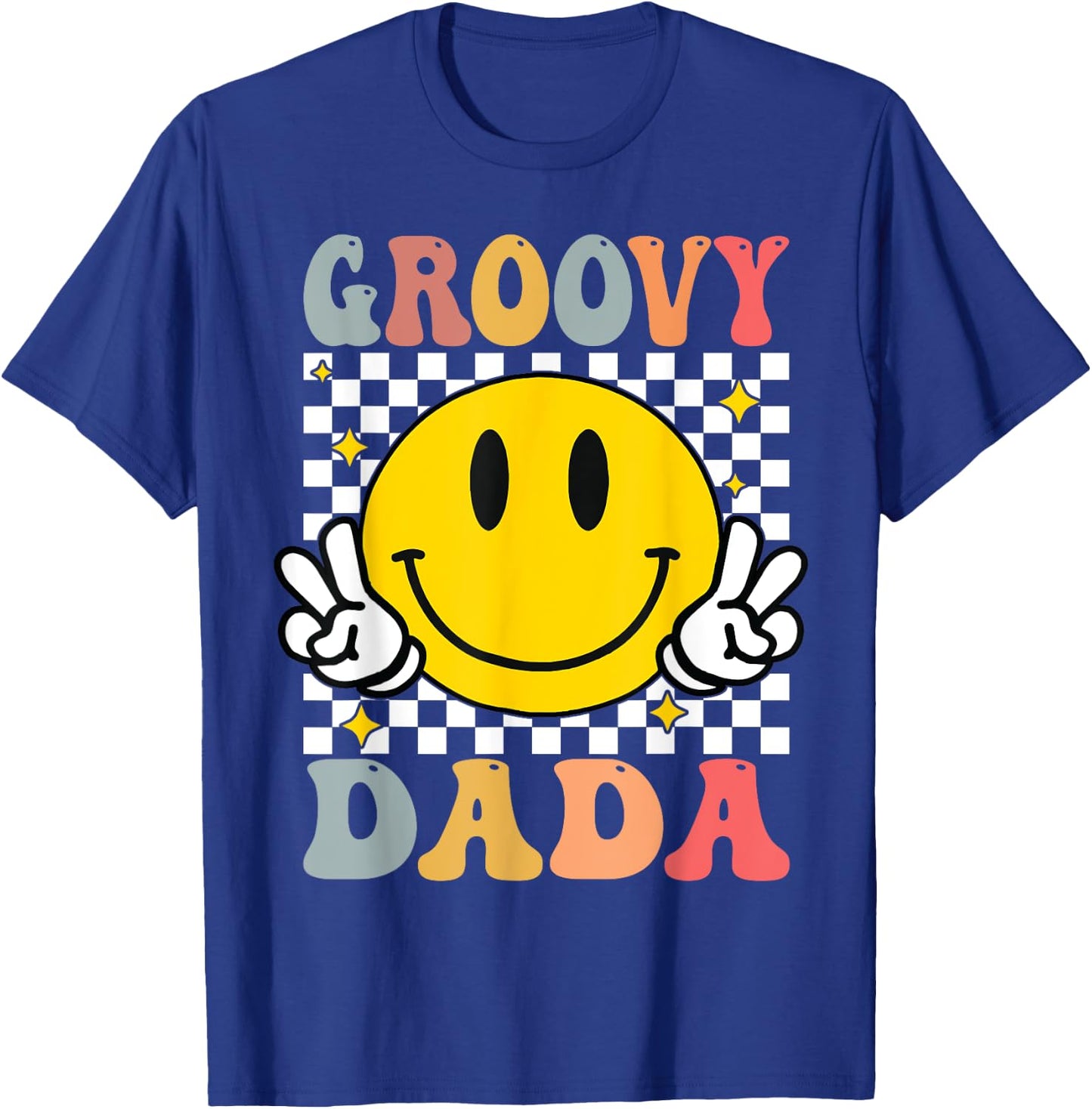 Groovy Dada Retro Dad Matching Family 1st Birthday Party T-Shirt - T-Shirt | Royal