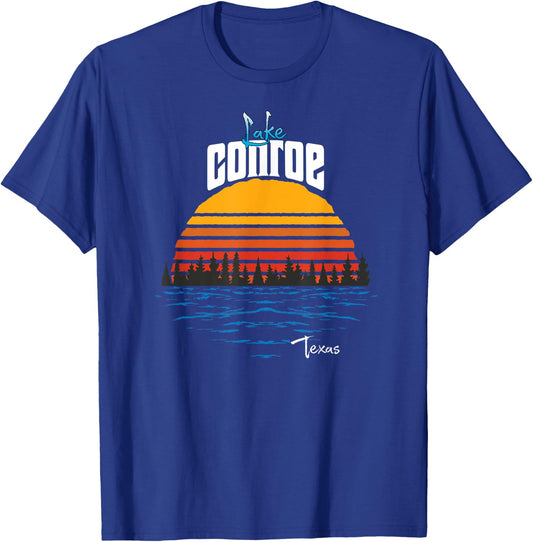 Vintage Lake Conroe Texas Souvenir T-Shirt - T-Shirt | Royal