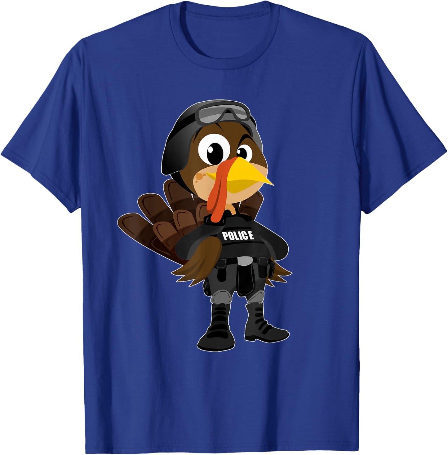 Cute Police Turkey Funny Thanksgiving Shirt T-Shirt - T-Shirt | Royal