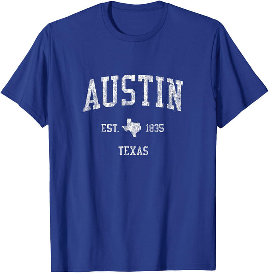 Austin Texas TX Vintage Sports Design T-Shirt - T-Shirt | Royal