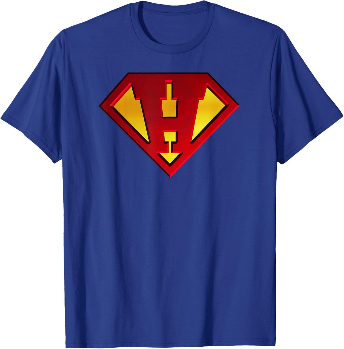 Funny Super Hero Shield Letter H name Gift Shirt T-Shirt - T-Shirt | Royal
